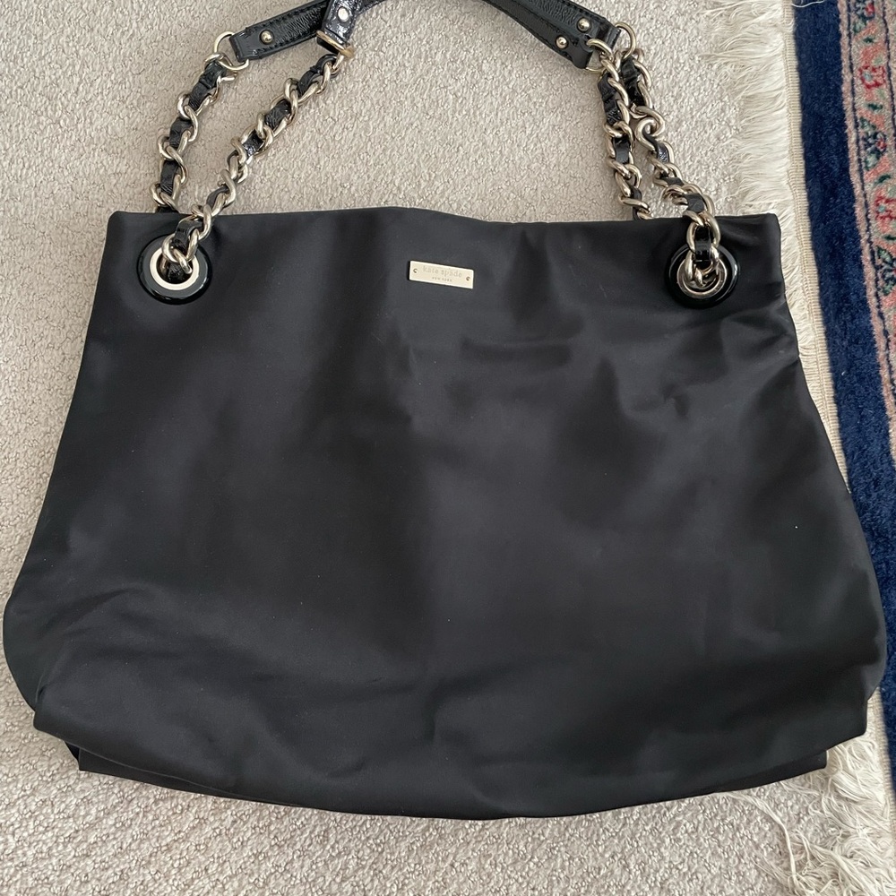 Kate Spade Black Shoulder Bag with Chain Accents